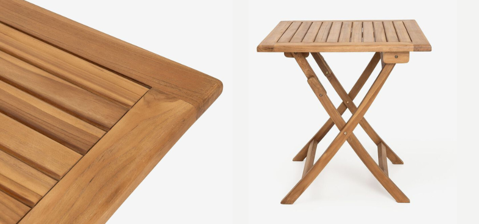 Ver Mesa cuadrada de madera de teca 70x70x75cm